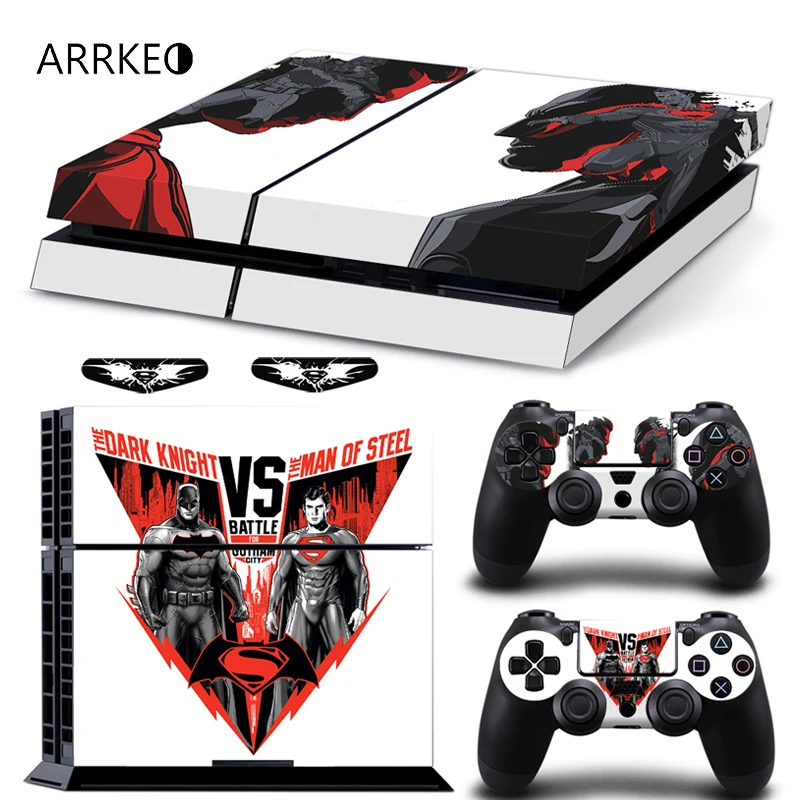 ARRKEO Superman VS Batman Vinyl Cover Decal PS4 Skin Sticker for