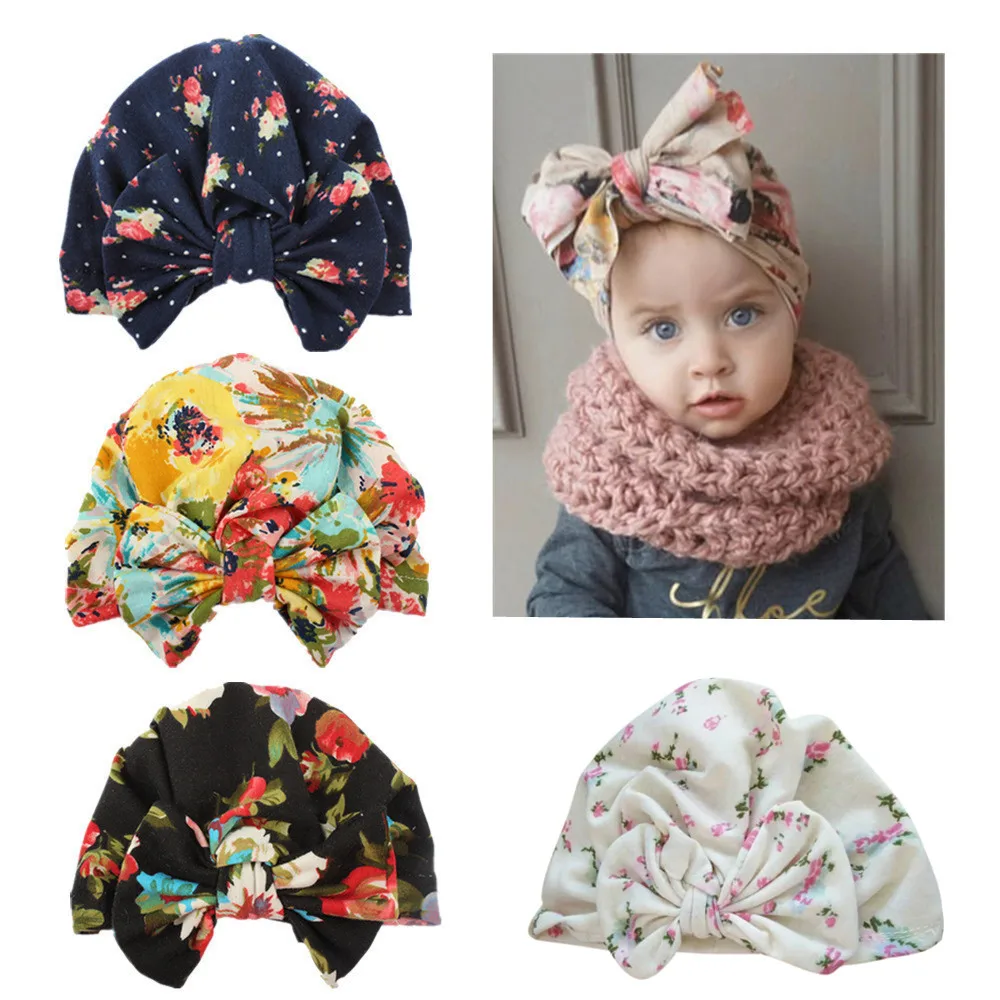 

Cute Newborn Baby Print Hat Toddler Kids Baby Boy Girl Turban Cotton Beanie Baby Hat Autumn Winter Warm Cap casquette enfant @30