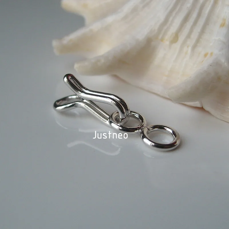 Sterling Silver hook-and-eye clasps (2)