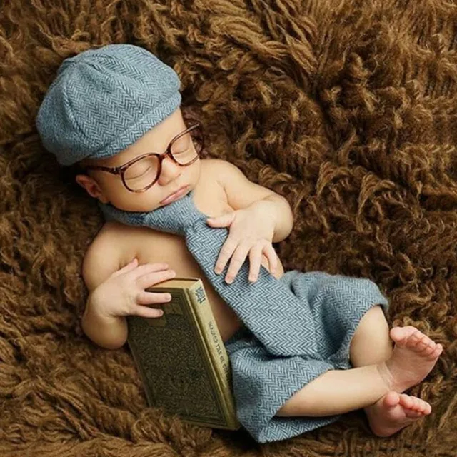 Newborn baby photography props baby boy shorts hat long tie glasses gentleman set Newborn baby photography props baby boy shorts hat long tie glasses gentleman set