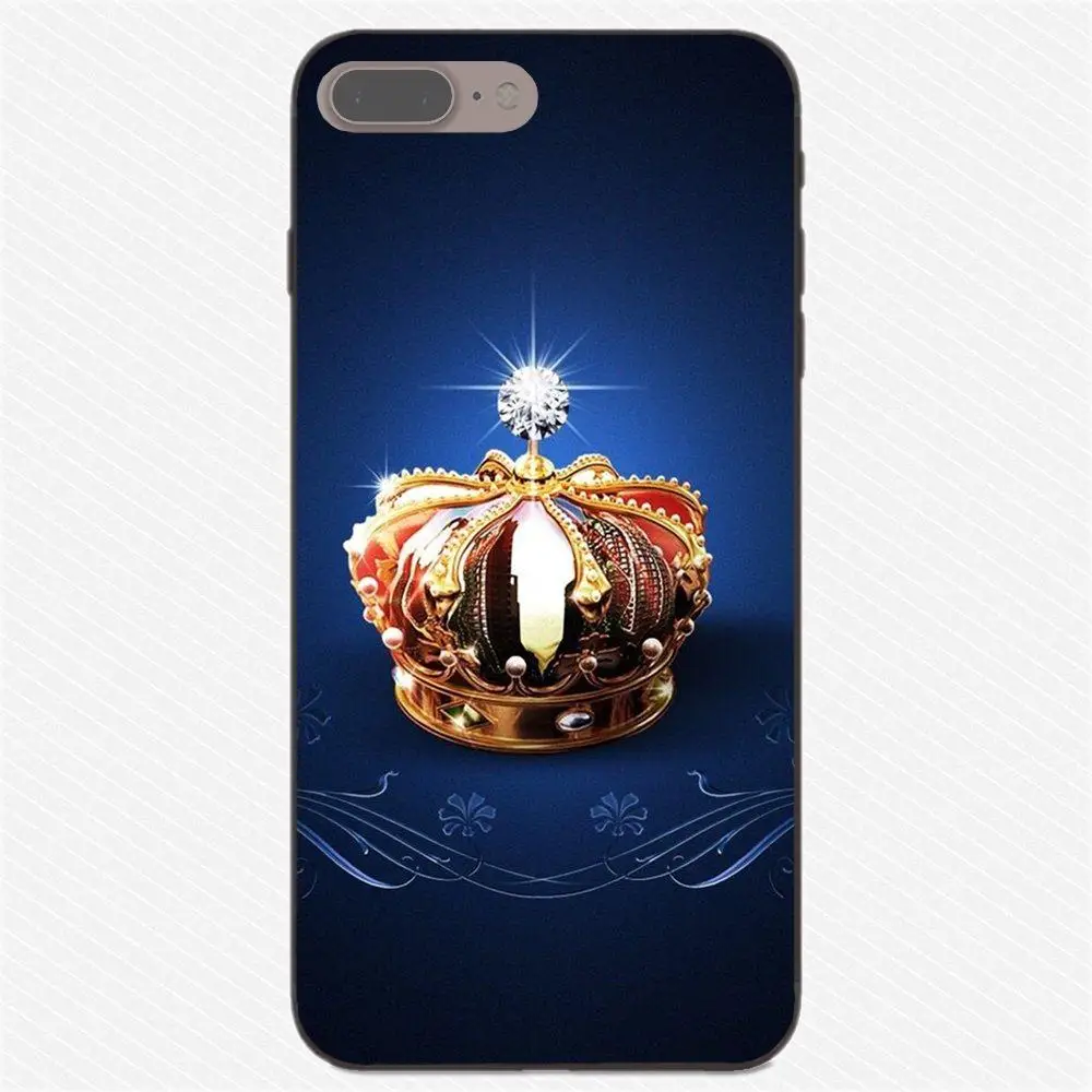 Для Apple iPhone X XS Max XR 4 4S 5 5S SE 6 6S 7 8 Plus роскошный защитный чехол для телефона Queen Crown King