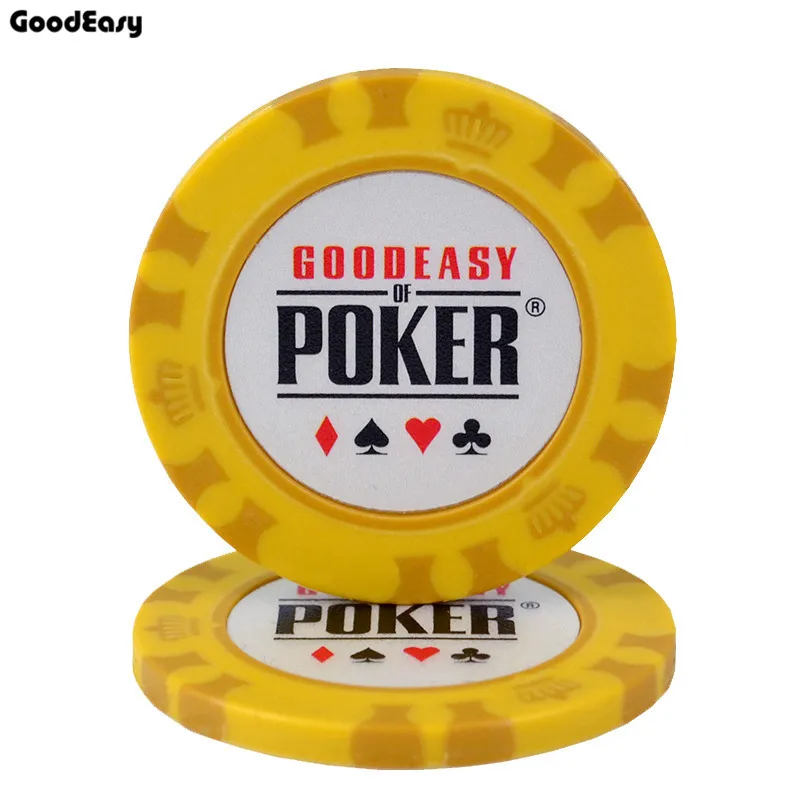 25 шт./лот 14 г металлический Техасский покерный чип набор черный Джек покер Корона покерные фишки казино монеты игры в покер клуб игровые аксессуары - Цвет: yellow