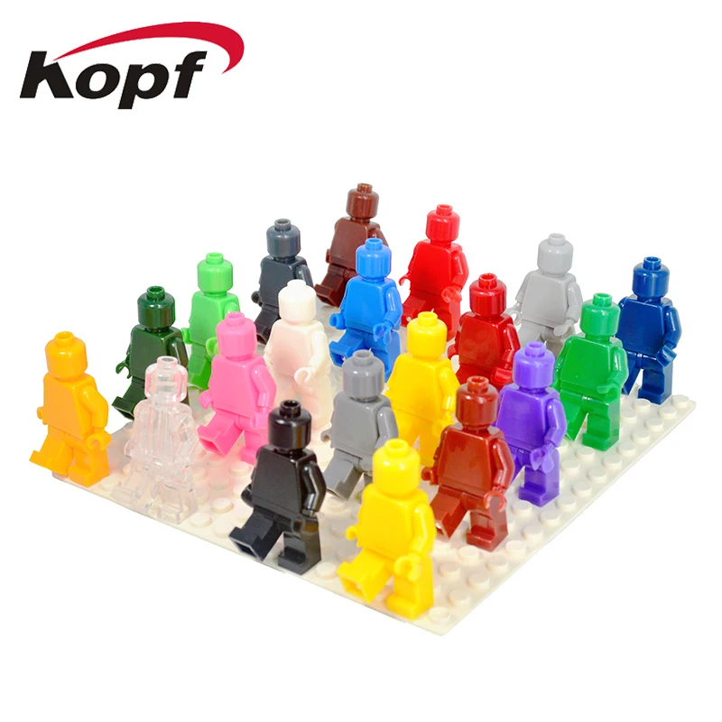 

KF1050 Building Blocks Limited Supplies Blank Unprinted Pure Plain Solid Color Packed in Sealed Opp Bag MOC Custom Bricks Toys