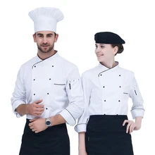 

2017 Chef Jacket Uniforms Full Sleeve Unisex Hotel Restaurant Kitchen Chef Jacket Cook Clothes Men and Women Work Cloths Jacket