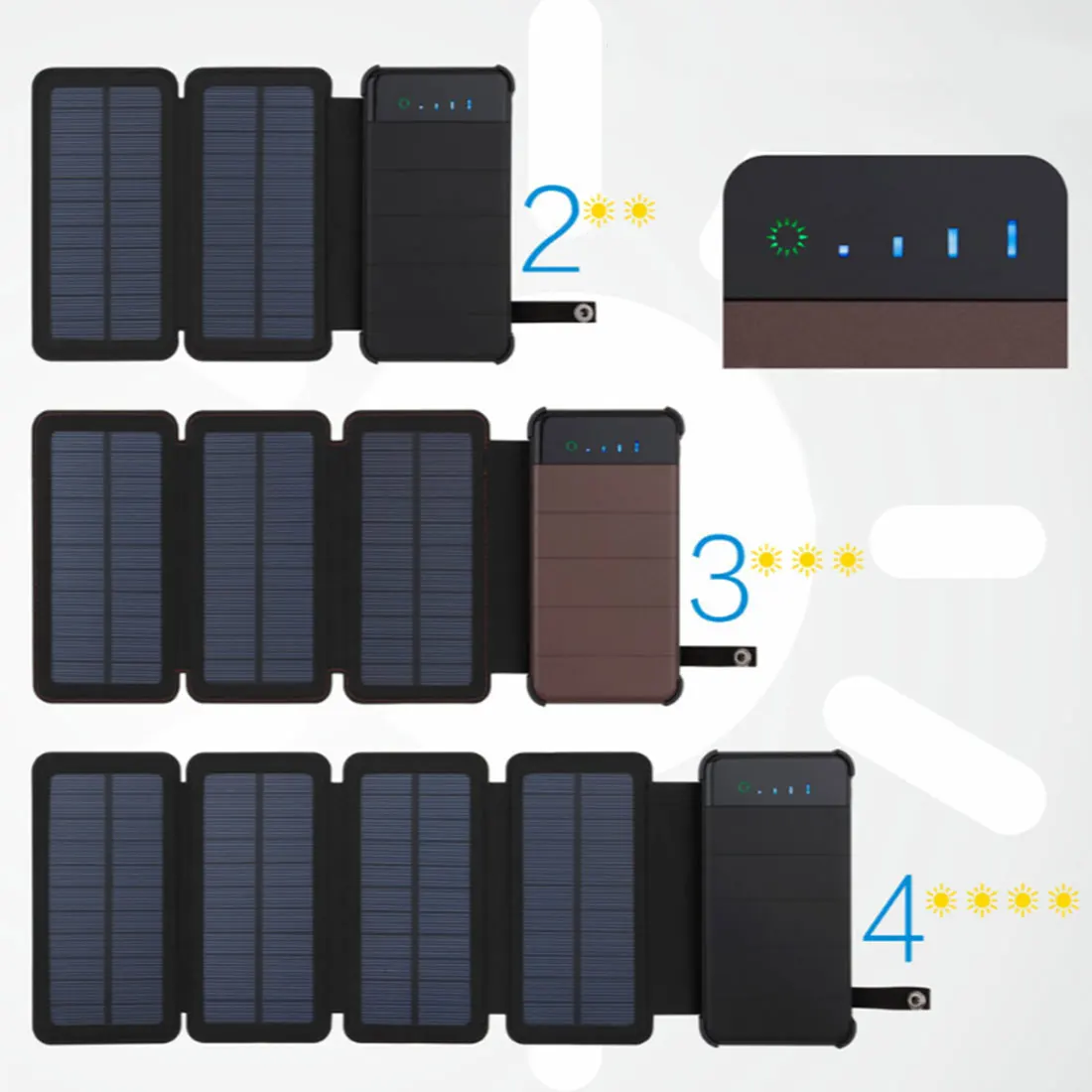 

Solar Panel Sun power Battery Power Bank 10000mAh Universal Portable Mobile Phone Power Charger Can Remove External Battery