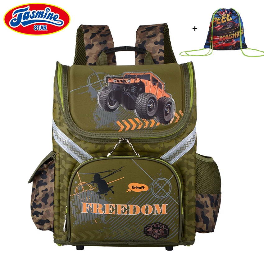 

JASMINESTAR Backpack School Bag Camouflage Boy 2018 New Grade 1-3-5 Student Children Cartoon Orthopedic School Bags For Boys