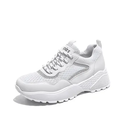 

2019 summer spring breathable mesh women's shoes sports wild white shoes