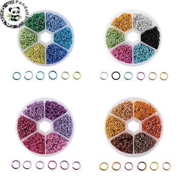 

Pandahall 6 Colors Aluminum Wire Open Jump Rings Split Rings Jewelry Findings Mixed Color 6X0.8Mm About 180Pcs/Color 1080Pcs/Box