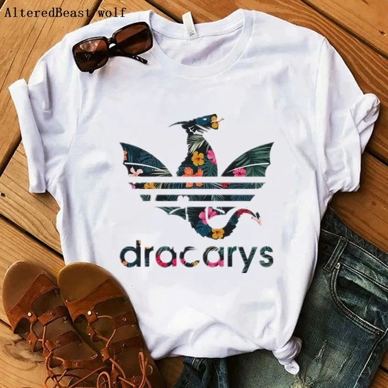 المرأة الأبيض dracarys T قميص أم التنينات Khaleesi قميص التنين أمي قمصان للنساء Camisetas لعبة من عروش حصلت تيز