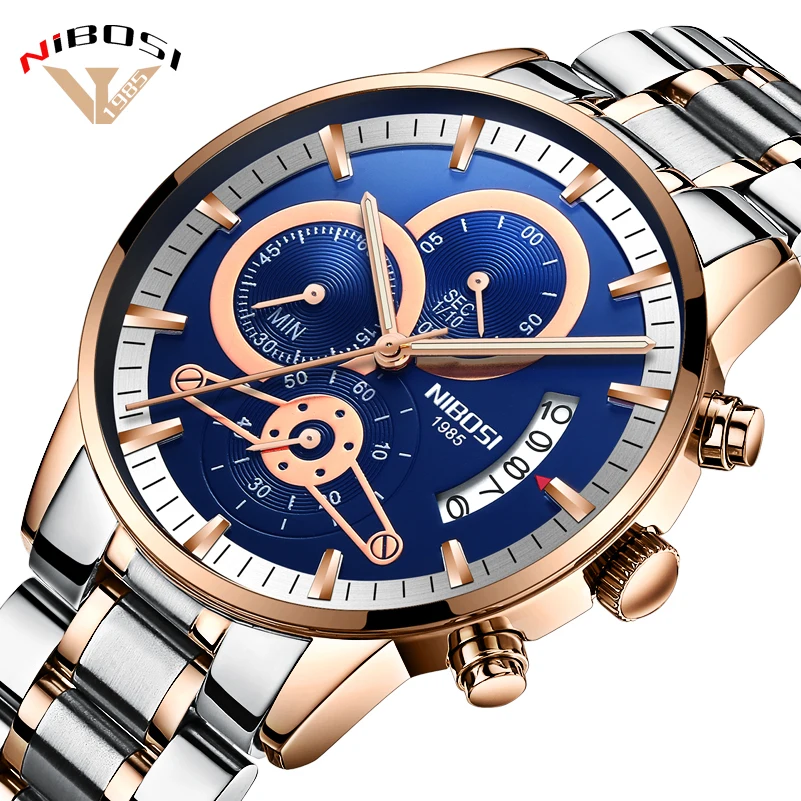 

Relogio Masculino NIBOSI Mens Watches Top Brand Luxury Quartz Watch Men Casual Leather Military Waterproof Sport Wrist Watch