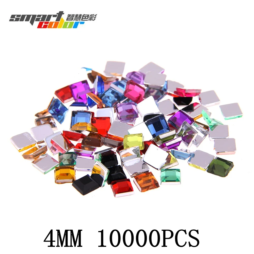 

Nail Rhinestones FlatBack Square 4mm 10000pcs Bulk Bag For Crafts Scrapbooking DIY Clothes Nail Art Decoration