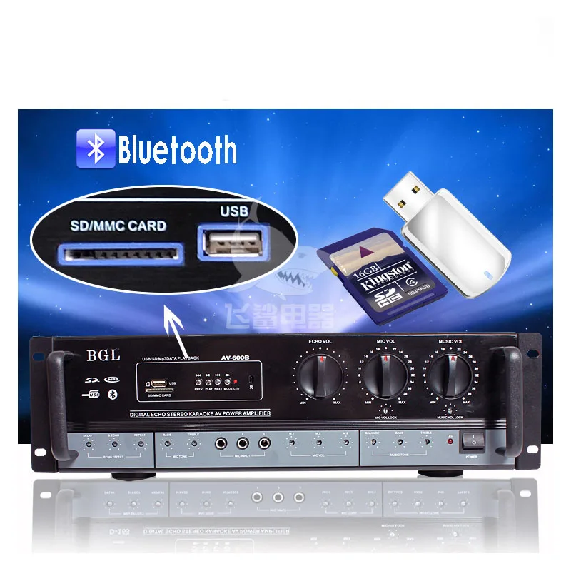 220 В профессиональный сценический звук 2 0 Bluetooth усилитель высокой мощности KTV HIFI