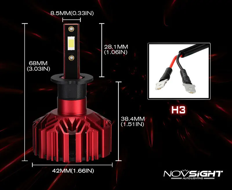 NOVSIGHT 2 предмета светодио дный лампы фар H1 H4 HB2 H7 H11 H3 9005 HB3 9006 HB4 дальнего 6000 К белый 10000LM IP68 туман свет для автомобилей