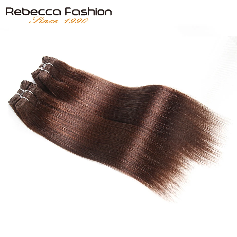 Rebecca 4 пряди 190 г/упак. бразильские прямые волосы вплетаемые Черный Коричневый Красный человеческие волосы 6 цветов#1# 1B#2#4# 99J# бордовый