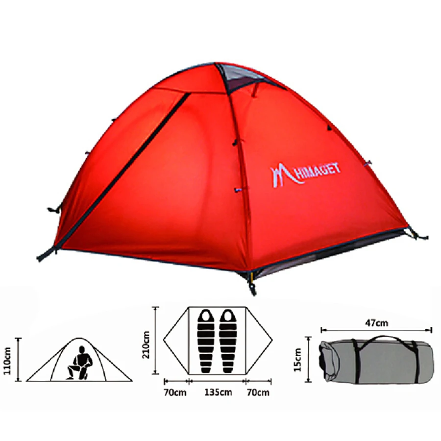 Outdoor Waterproof Double Layer Camping Tent 3 Season For Camping Hiking Fishing Picnic Colorful