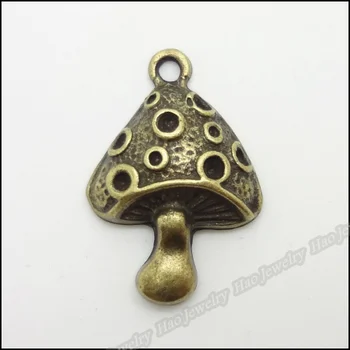 

50pcs Vintage Charms Mushrooms frame Pendant Antique bronze Fit Bracelets Necklace DIY Metal Jewelry Making