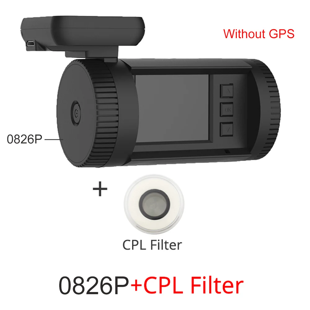 Dash камера Mini 0826P upgrade 0801S Mini 0805P Автомобильный видеорегистратор видео регистратор с режимом парковки gps g-сенсор конденсатор ночной вид - Название цвета: 826P-CPL