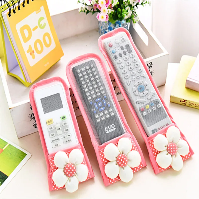 

1PC New Flower Design Dustproof TV Remote Control Case Air condition Remote Control Cover Textile Protective Bag