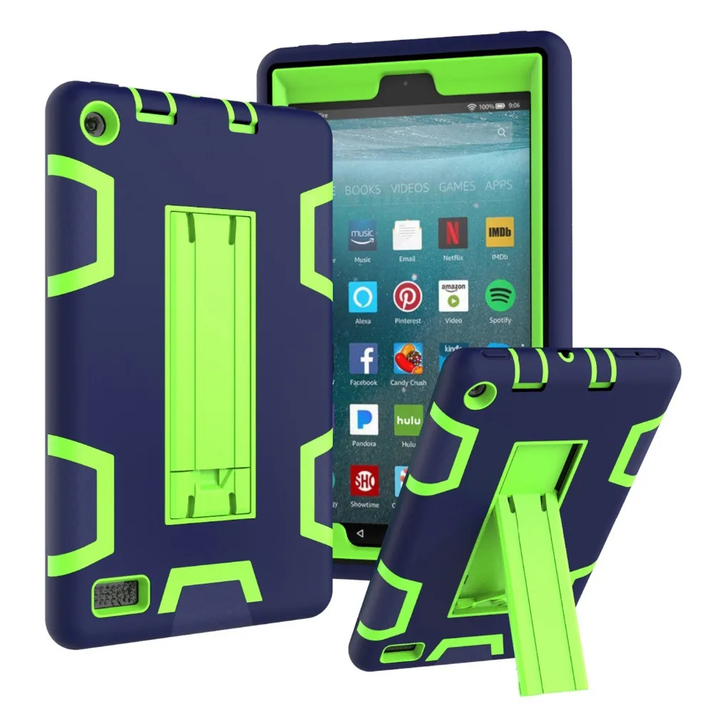 For 2017 New Kindle Fire 7 Armor Shockproof Hybrid Heavy Duty