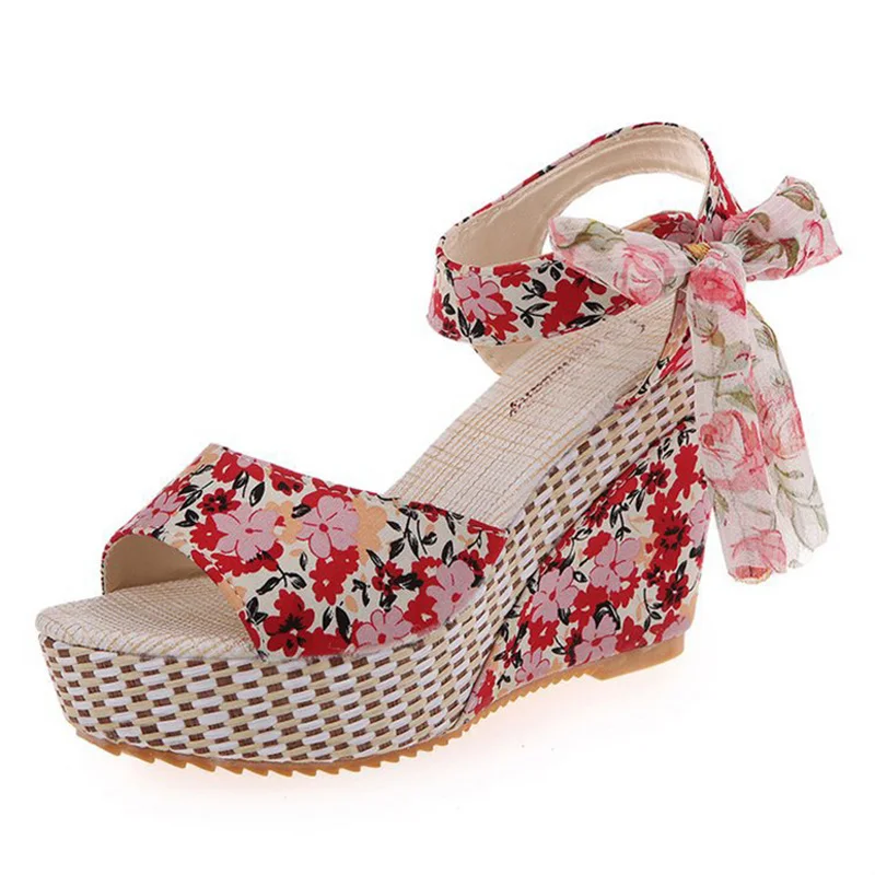 Женские босоножки на шнуровке Босоножки платформе с открытым носком Scarpe Donna