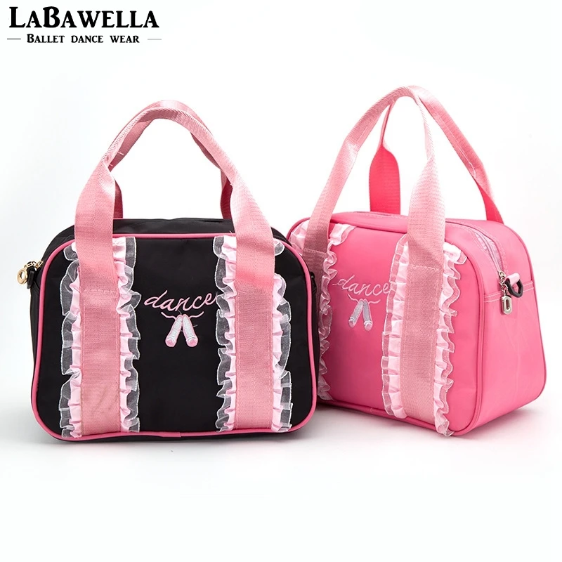 Girls Black Pink Ballet Bag Toddler Cute Dance Bags Pointe Shoe