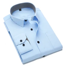Для мужчин Бизнес Для Мужчин's Рубашки для мальчиков с длинными рукавами Camisa социальной masculina плюс Размеры 5XL платье рубашка сплошной Цвет