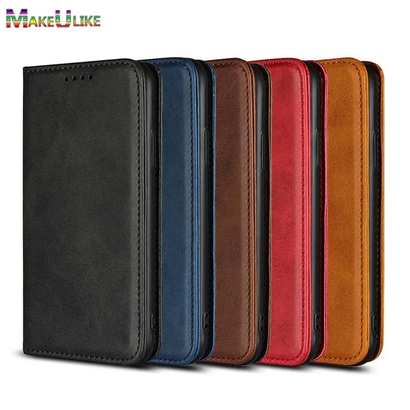 

MAKEULIKE Magnetic Flip Case For iPhone X Cover Retro Luxury PU Leather Phone Bag Pouch for iPhone X 6 6S 7 8 Plus Wallet Case