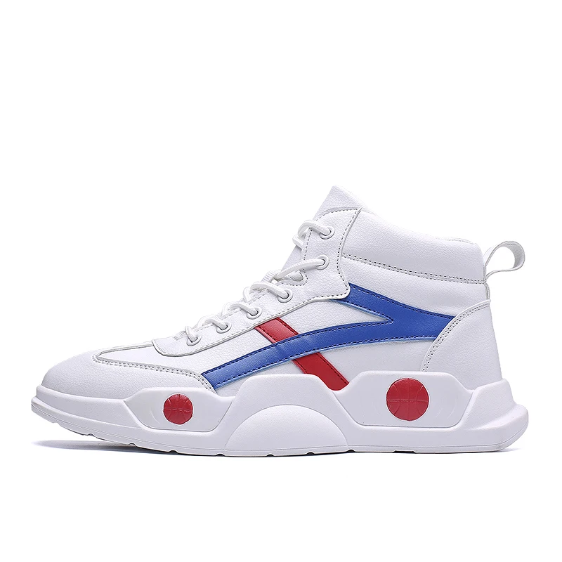 

2018 Outdoor Men Skateboarding Shoes Autumn High Top Leather Shoes Breathable Sneakers Male Lace-up Athletic Walking Sport Shoes