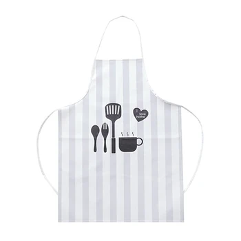 

1Pcs PU Apron Adult Bibs Home Cooking Baking Coffee Shop Cleaning Aprons Kitchen Accessories Gray