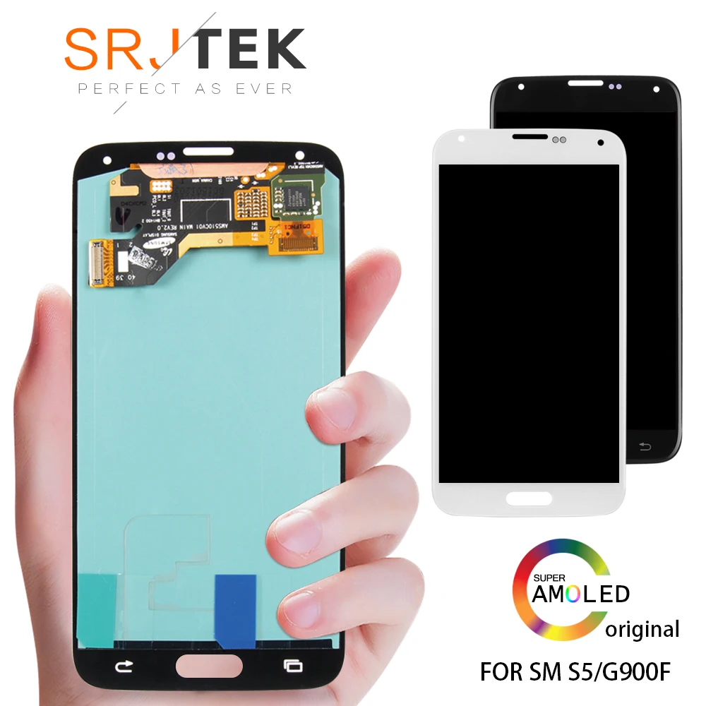 

Original 5.1'' Super AMOLED LCD for SAMSUNG Galaxy S5 LCD Display i9600 G900 G900F G900M G900H SM-G900F Touch Screen Digitizer