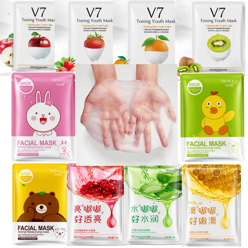 BIOAQUA Red Pomegranate Mask Fruits animals mascara facial mask treatment sheet masks korean cosmetics acne tony