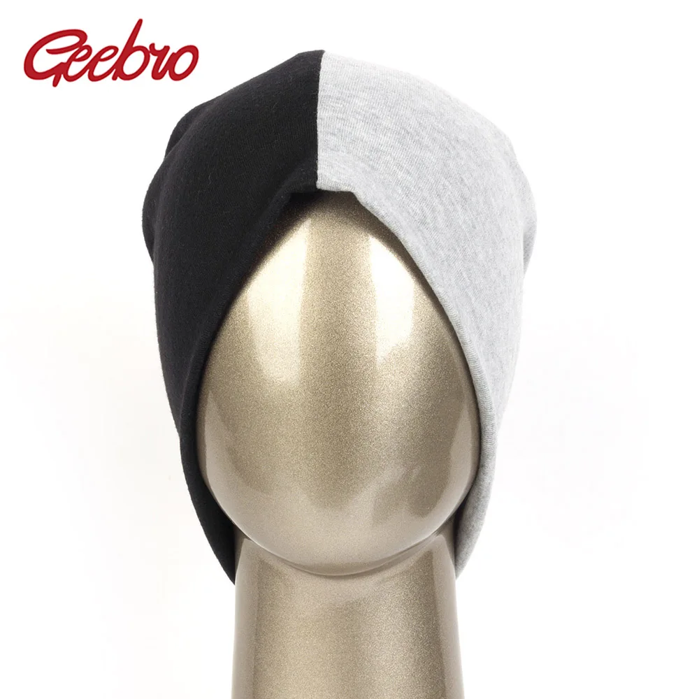 

Geebro Women Double Color Hats Cotton Beanies For Female Man Casual Caps Female Skullies Bonnets Fashion Turban Wraps Caps DQ918