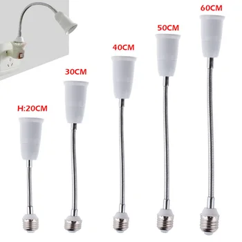 

E27 LED Light Bulb Lamp Holder Flexible Extension Adapter Socket 20/30/40/50/60cm PTSP