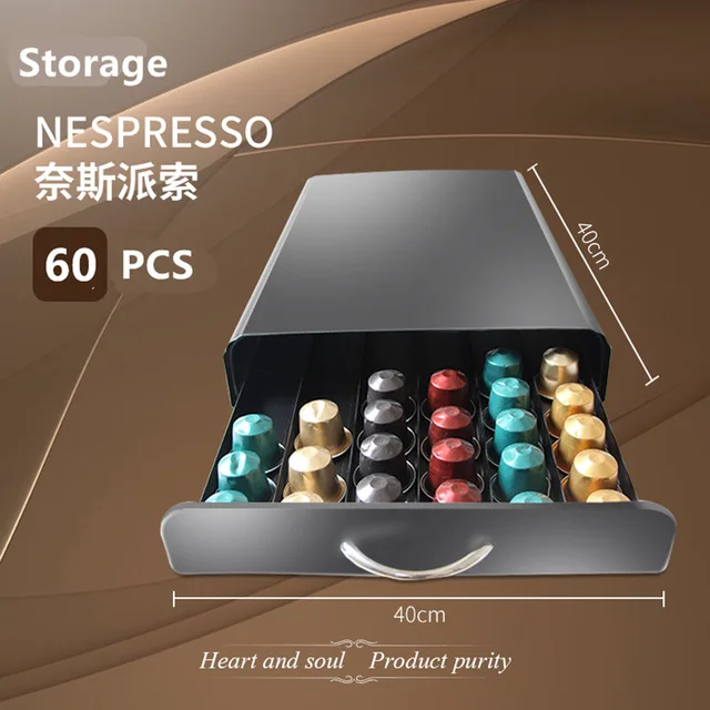 Nespresso Drawer 30/40/60 Capsules Nespresso Coffee Pod Holder Stand  Kitchen Metal Shelves Organization Drawer Free Shipping - Coffeware Sets -  AliExpress