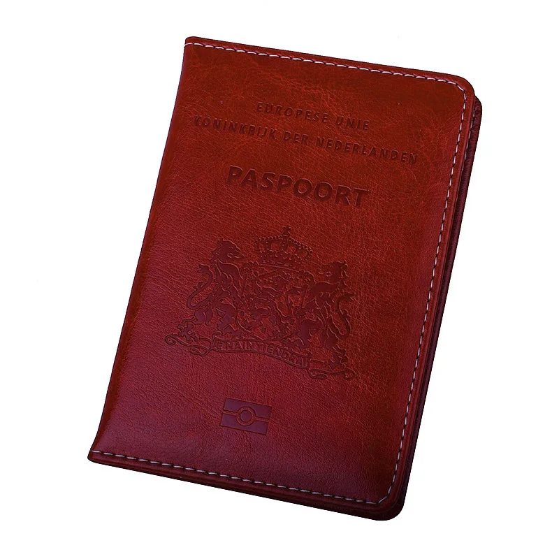 Чехол для паспорта из искусственной кожи голландский чехол для паспорта для мужчин и женщин - Цвет: Dark Red