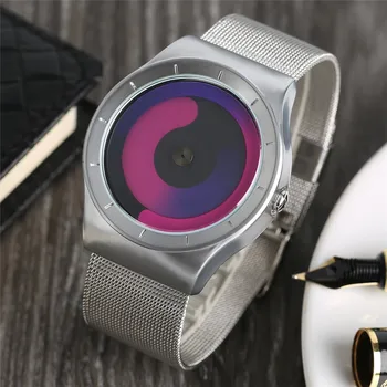 

Unique Gradual Change Color Creative Quartz Men Wristwatch Vortex Turntable Sports Watch 2019 New DPOS Hand Clock Gift For Boy