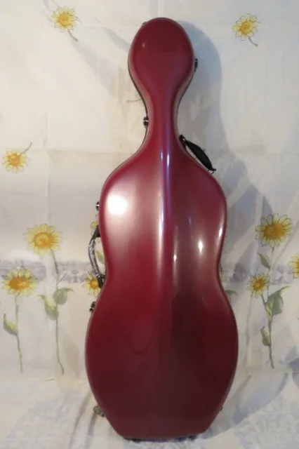 

High strength red plaid carbon fiber composite material cello case 4/4