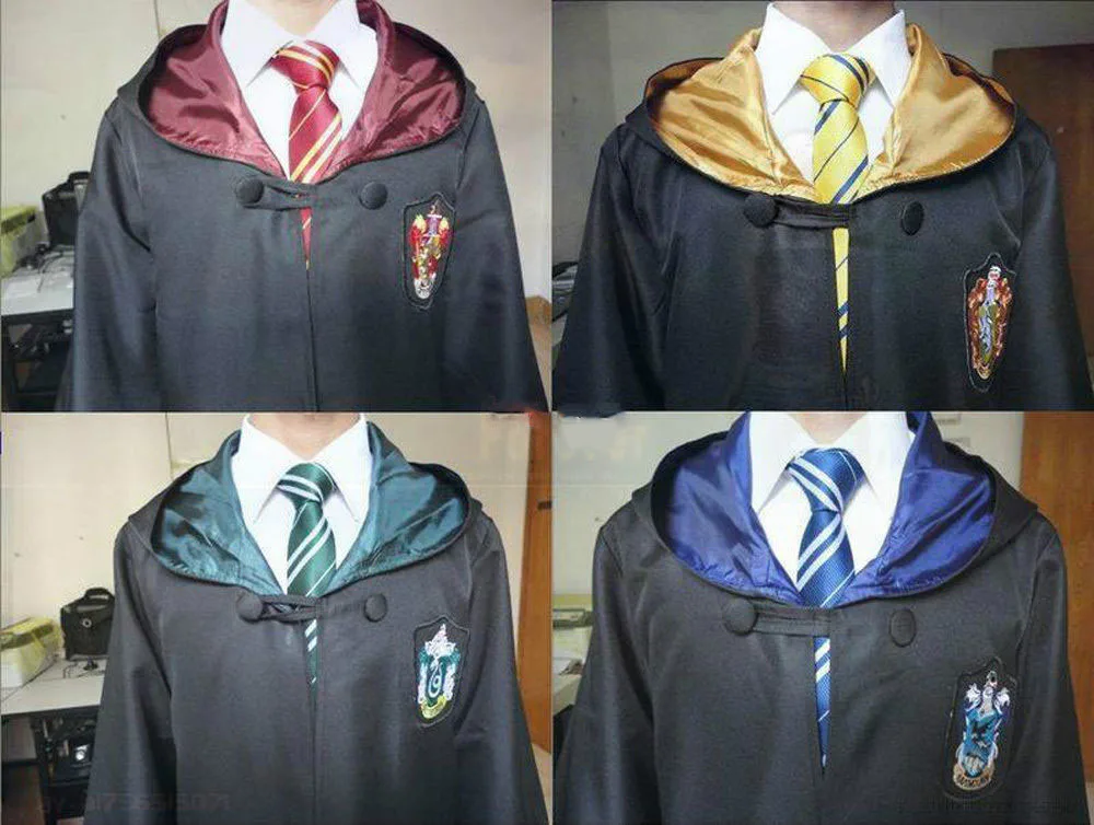 Cosplay Costumes Robe Cape with Tie Scarf Wand Glasses Cloak Harris Costume