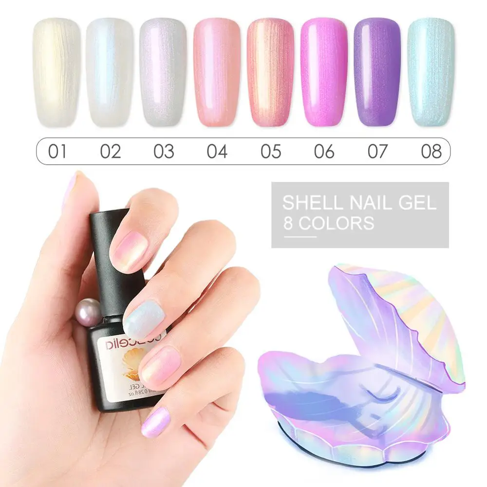 

Pearl Shell Nail Polish UV Gel Shell Pearl Color Gel 8ml Enamel Nail Varnish Mermaid Color LED Semi Permanent 1Pc For Young
