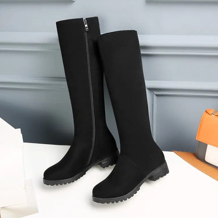 

Big Size 9 10 11 12-17 thigh high boots knee high boots over the knee boots women ladies boots Side zipper suede finish