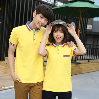 

Womens Polo Tops Custom Short Sleeve Summer Women's Shirt Cotton Polo Neck Colored Striped Shirt Plus Size Girls' Polo Shirt