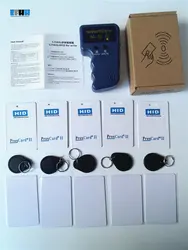 125 кГц Ручной H-ID Prox RFID копировальный дубликатор + 5x H ID Раскладушка + 5x T5577 H ID карта с возможностью перезаписи + 5x T5577 H ID записываемый ключ