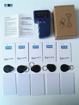 

125Khz Handheld H-ID Prox RFID Copier Duplicator+5x H ID Clamshell+ 5x T5577 H ID Rewritable Card+ 5x T5577 H ID Writable Key