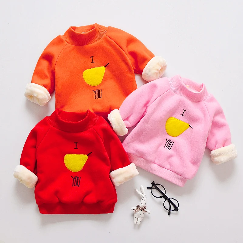 

BibiCola winter girls sweater cotton fleece velvet thick sweater for children cartoon coats jackets girls clothing outerwear