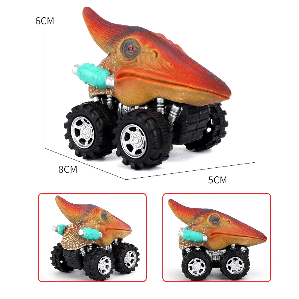  6pcs 6 styles High-quality Children's Day Gift Toy Dinosaur Model Mini Toy Car Back Of The Car Gift