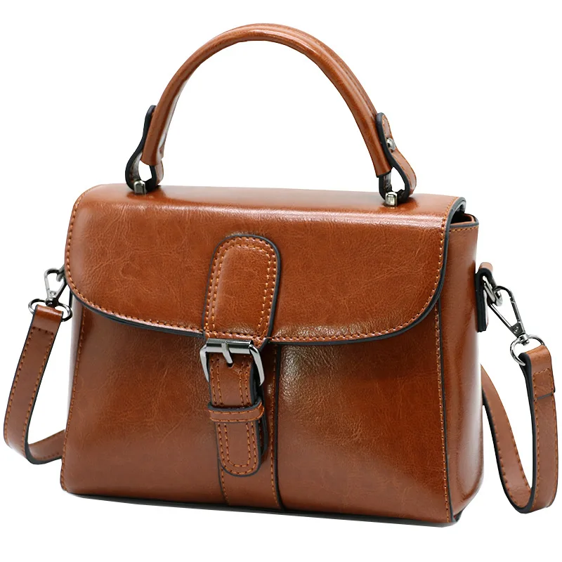 

2019 New Korean Postman Baochao Ladies One Shoulder Crossing Buffalo Leather Baitao Ladies'Bag