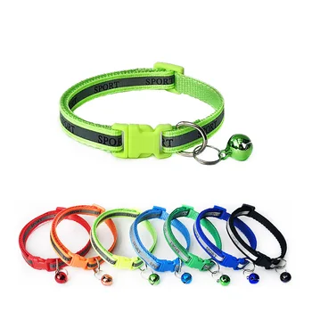 

1pcs light clothes pet cat dog collar with bell Reflective adjustable buckle pet supplies cat dog accessories puppy Chihuahua