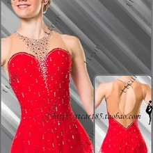 Dress для фигурного катания красный ice skating dress красивый красный одежда для фигурного конкуренции ice катание платья
