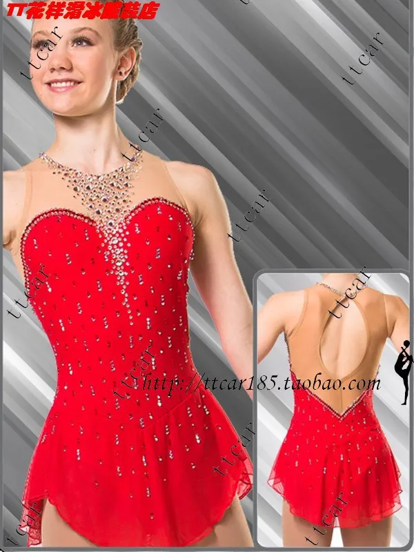 red skating dress