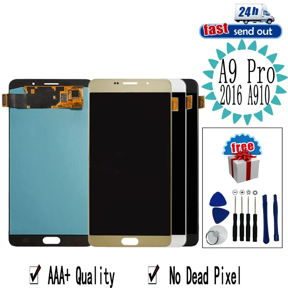 6 0 &quotAMOLED A910F ЖК-дисплей для SAMSUNG GALAXY A9 Pro 2016 A910 A9100 сенсорный экран испытания